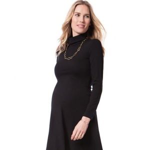 Seraphine size 6 Black Long Sleeve High Neck Maternity Dress.
